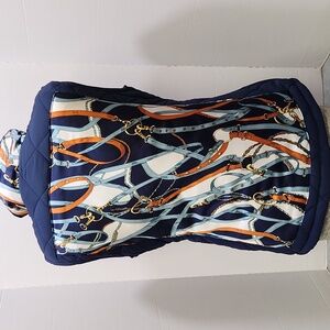 New Equestrian Print Fur Lined Vest Stacy Bradley Small